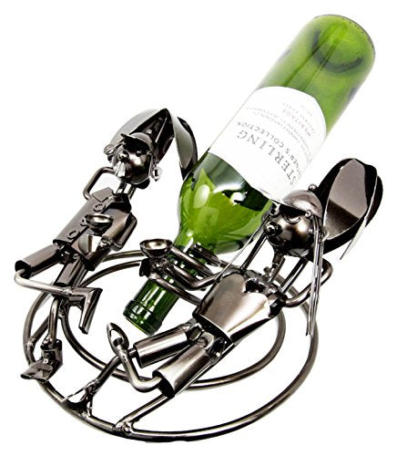 ebros gift Ebros Collectibles Honeymoon Beach Couple Lovers Hand Made Metal Wine Bottle Holder