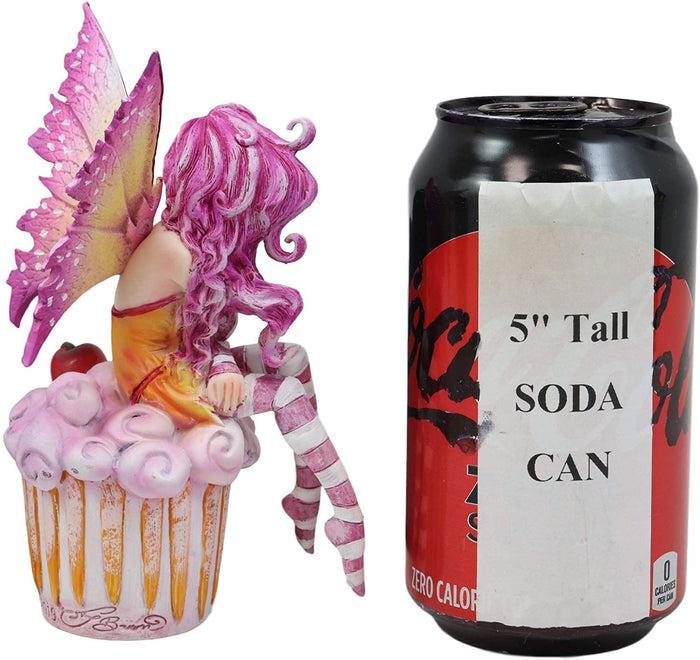 Ebros Gift Ebros Colorful Amy Brown Pink Cherry Cupcake Fairy Statue Sweet Tooth Collection