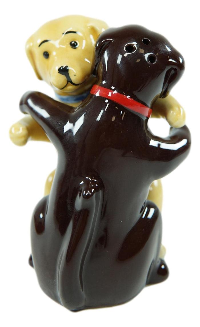 Ebros Gift Ebros Colorful Ceramic Labradors Dog Couple Hugging Dancing Salt Pepper Shakers Set