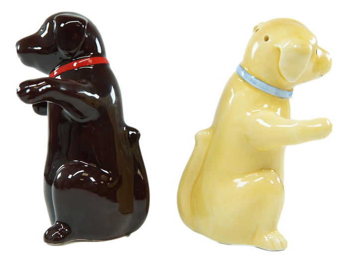 Ebros Gift Ebros Colorful Ceramic Labradors Dog Couple Hugging Dancing Salt Pepper Shakers Set