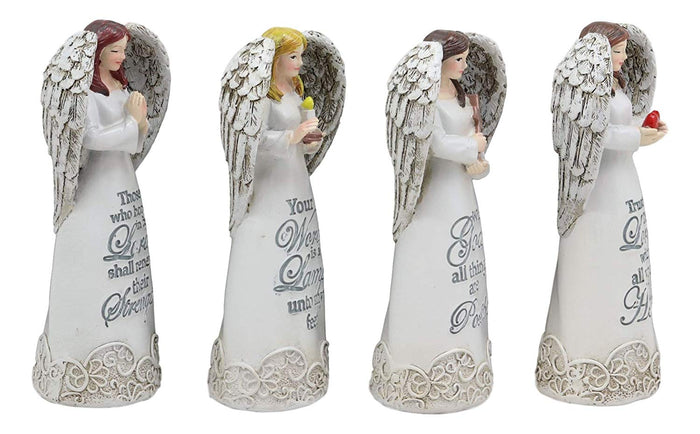 Ebros Gift Ebros Colorful Divine Angels With Inspirational Faith Scriptures Figurine Set Of 4