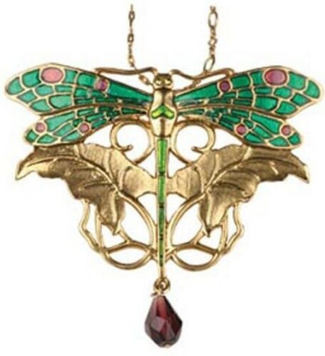 Ebros Gift Ebros Colorful Golden Decorated King Dragonfly Alloy Pendant Necklace Jewelry
