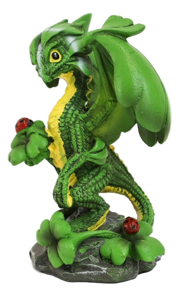Ebros Gift Ebros Colorful Green Irish Lucky Clover Dragon With Ladybugs Statue By Stanley Morrison