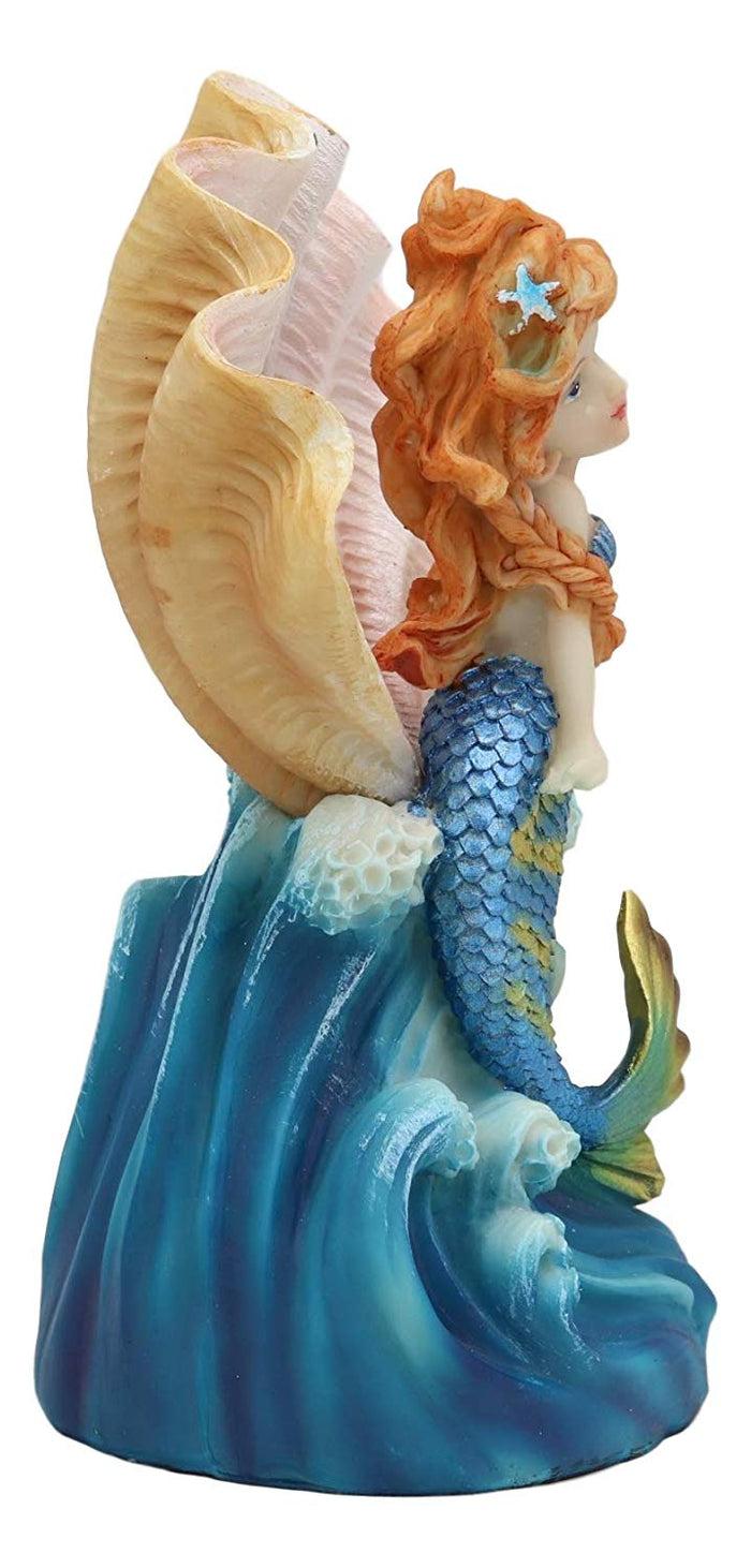 Ebros Gift Ebros Colorful Ocean Mermaid Mergirl With Giant Shell Rising Over The Waves Figurine