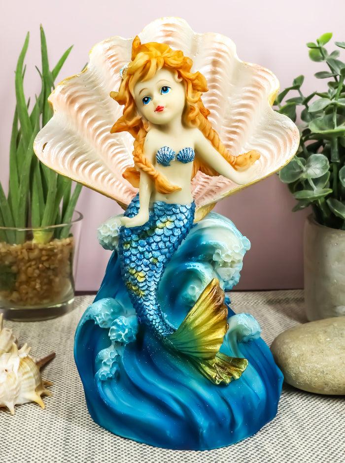 ebros gift Ebros Colorful Ocean Mermaid Mergirl With Giant Shell Rising Over The Waves Figurine