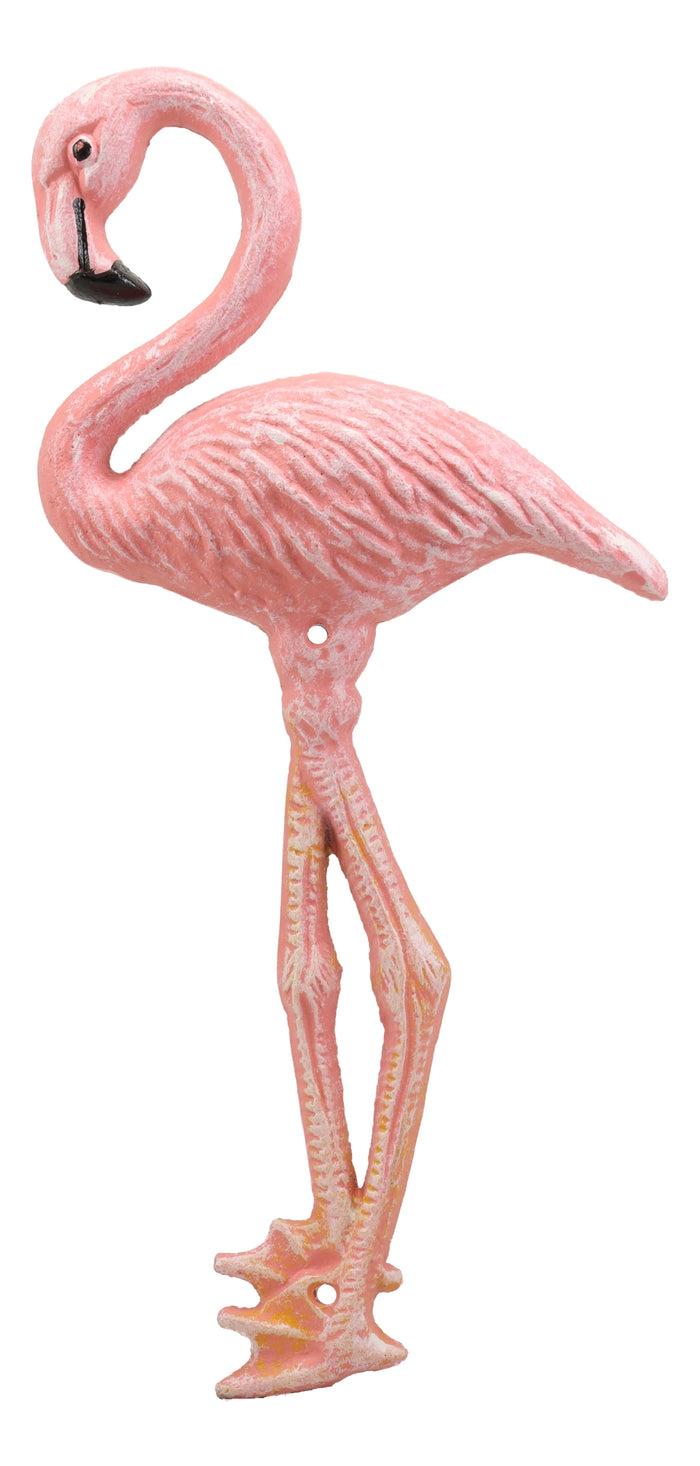 Ebros Gift Ebros Colorful Tropical Rainforest Paradise Pink Flamingo Bird Cast Iron Wall Hanging Decor Figurine 3D Plaque Sculpture Nature Lovers Birds Collectors Decor 13.25" Tall