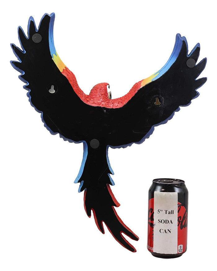 Ebros Gift Ebros Colorful Tropical Rainforest Rio Red Scarlet Macaw Parrot With Open Wings Wall Hanging Decor Figurine 3D Plaque Sculpture Nature Lovers Birds Collectors Decor 15.5" Tall