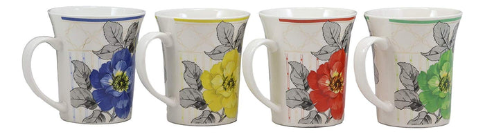 Ebros Gift Ebros Colorful Victorian Floral Blossoms Glazed Porcelain Ceramic 12oz Mug 4"H