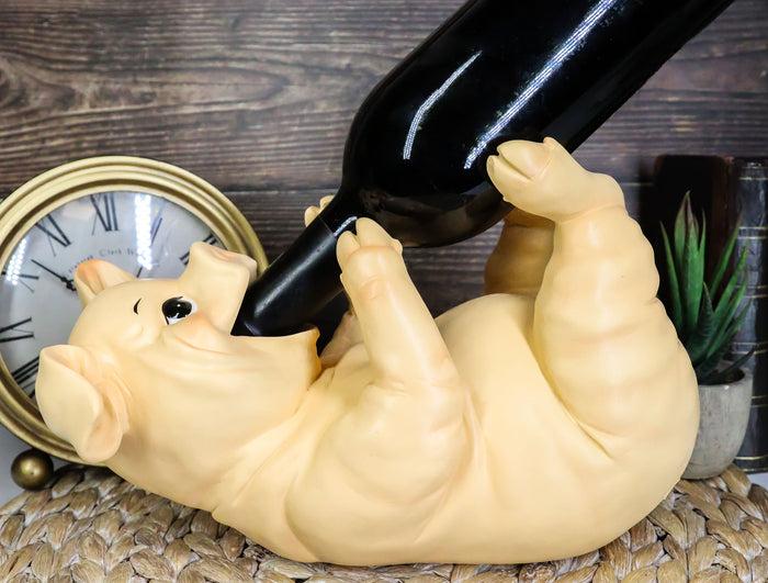 ebros gift Ebros Comical Pork Chops Pig Wine Holder Figurine Sculpture Kitchen Hosting Organizing Decor