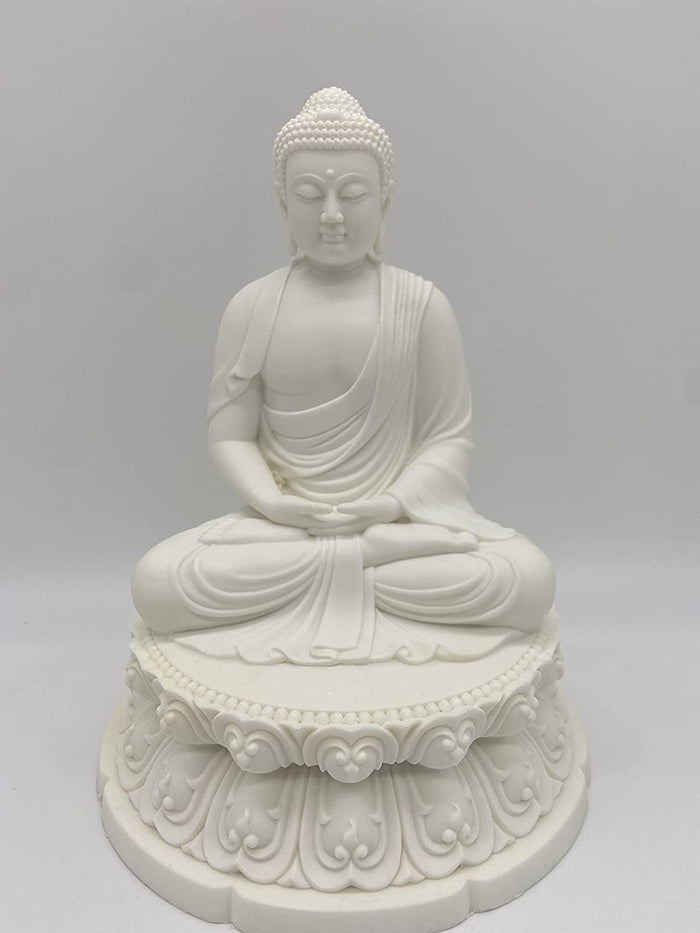 Ebros Gift Ebros Contemplation Buddha Sakayamuni Meditate On Lotus 7" H Sculpture Buddhism Figurine