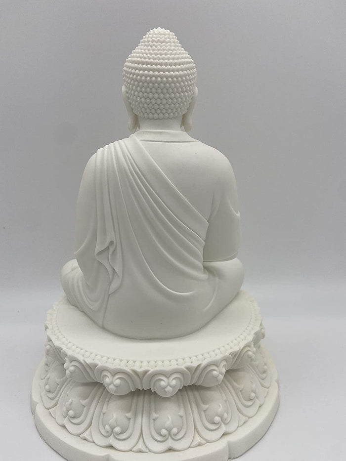 Ebros Gift Ebros Contemplation Buddha Sakayamuni Meditate On Lotus 7" H Sculpture Buddhism Figurine