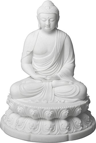 ebros gift Ebros Contemplation Buddha Sakayamuni Meditate on Lotus 7" H Sculpture Buddhism Figurine