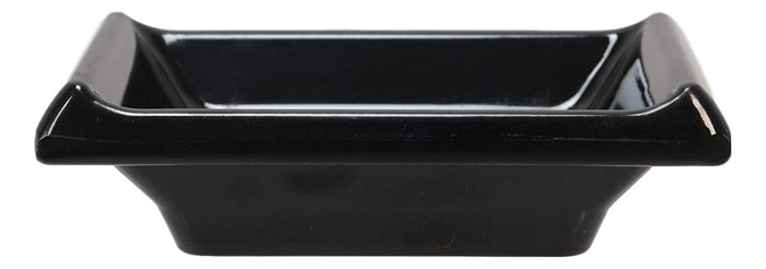 Ebros Gift Ebros Contemporary Black Jade Melamine Tetragon Artistic Design Condiments Ketchup BBQ Soy Sauce 2oz Dipping Bowls Or Dishes Home Kitchen Party Dining Restaurant Supply Dip Bowl Dish Set Of 6