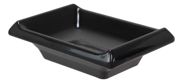 Ebros Gift Ebros Contemporary Black Jade Melamine Tetragon Artistic Design Condiments Ketchup BBQ Soy Sauce 2oz Dipping Bowls Or Dishes Home Kitchen Party Dining Restaurant Supply Dip Bowl Dish Set Of 6
