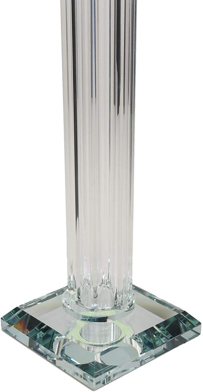 Ebros Gift Ebros Contemporary Crystal Glass Pillar Column Candle Holder Candlestick Decor