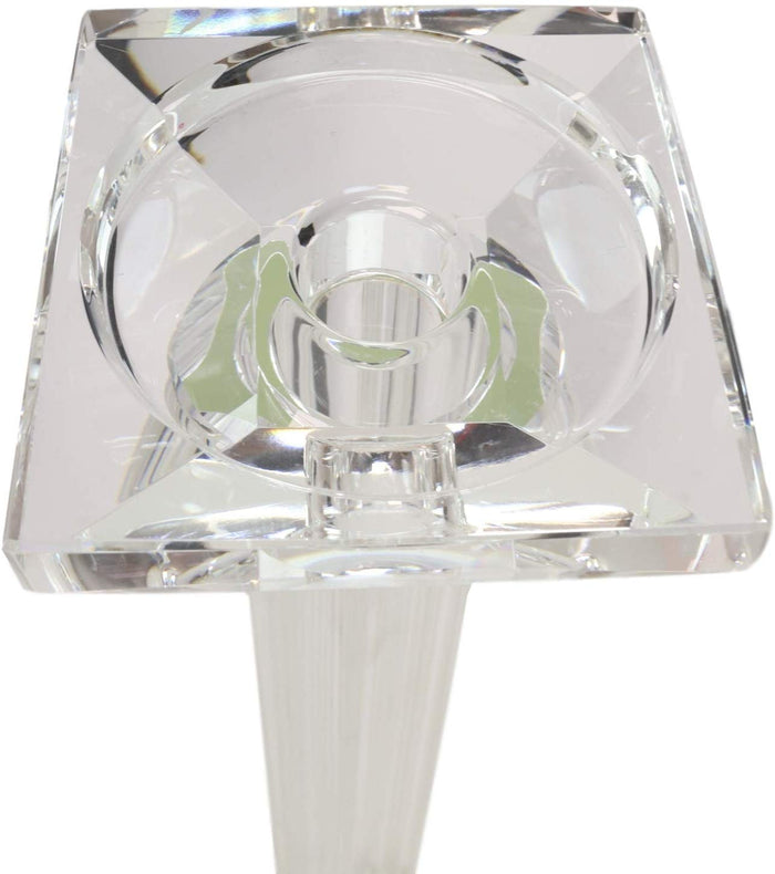 Ebros Gift Ebros Contemporary Glass Pillar Column Candle Holder Candlestick( SET OF 2 )