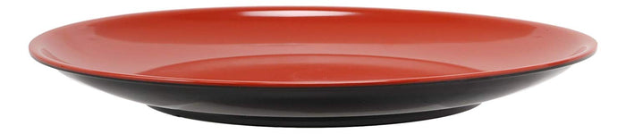 Ebros Gift Ebros Contemporary Round 11.5"D Red Black Large Melamine Dinner Plate Set Of 6 Plates