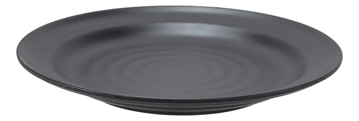 Ebros Gift Ebros Contemporary Tao Swirl Design Round 9.75" Diameter Matte Black Jade Melamine Large Dinner Plates Pack Of 6 Set For Home Kitchen Modern Dining Restaurant Supply