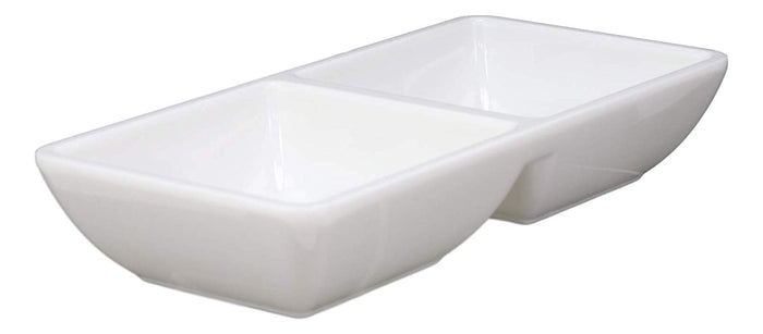 Ebros Gift Ebros Contemporary White Melamine Condiments Dipping Sauce With Divider (6 PCS)