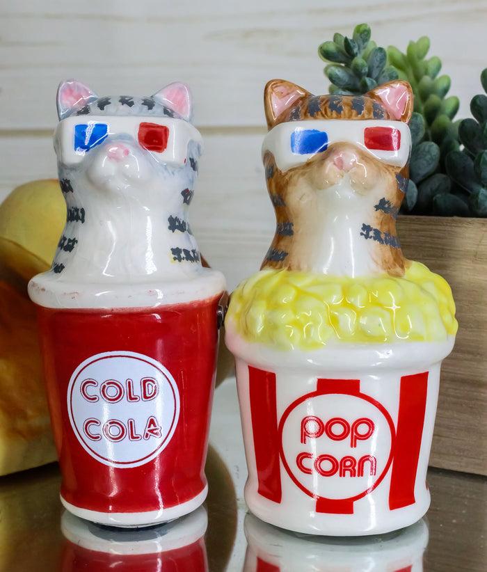 ebros gift Ebros Cool Cats With Cinema 3D Glasses In Soda Pop Cup Popcorn Tub Salt Pepper Shakers