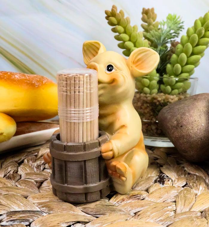ebros gift Ebros Country Farm Barn Piglet Pig By A Barrel Toothpick Holder With Toothpicks