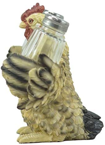 Ebros Gift Ebros Country Farm Mother Hen Hugging Glass Salt Pepper Shakers Holder 6" Tall