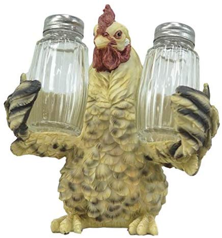 Ebros Gift Ebros Country Farm Mother Hen Hugging Glass Salt Pepper Shakers Holder 6" Tall