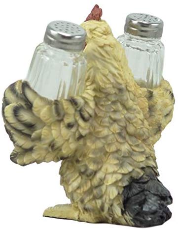 Ebros Gift Ebros Country Farm Mother Hen Hugging Glass Salt Pepper Shakers Holder 6" Tall
