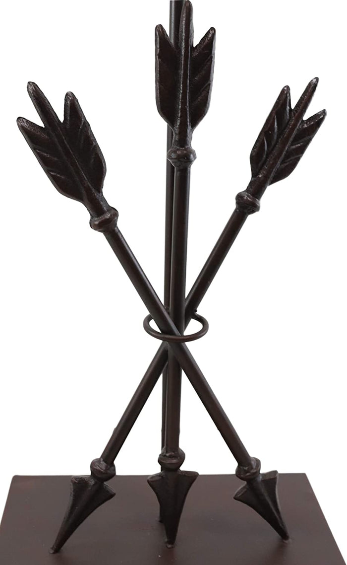 Ebros Gift Ebros Crossed Arrows With Ring Center Base Desktop Table Lamps W/ Shade 27" Tall
