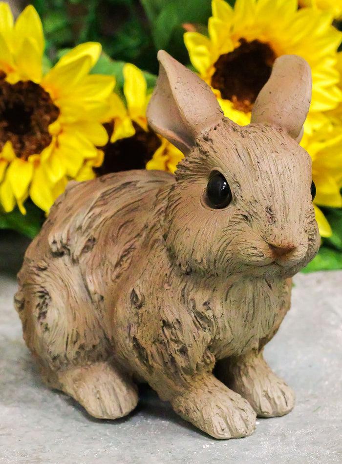 Ebros Gift Ebros Crouching Bunny Rabbit Resin Statue 5.5"H Faux Driftwood Finish Figurine