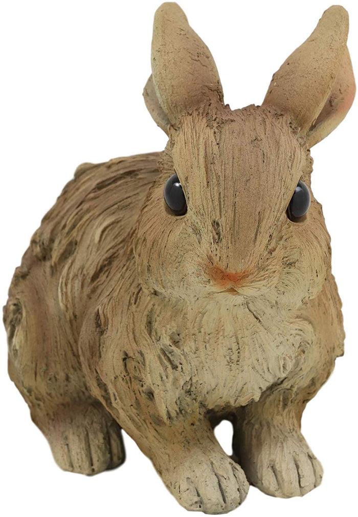 Ebros Gift Ebros Crouching Bunny Rabbit Resin Statue 5.5"H Faux Driftwood Finish Figurine