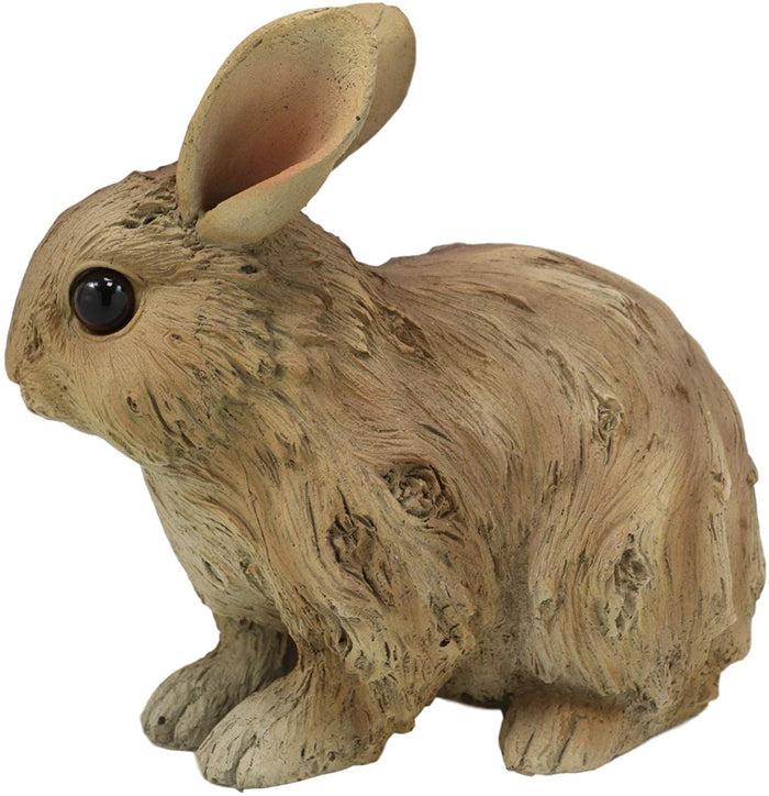 Ebros Gift Ebros Crouching Bunny Rabbit Resin Statue 5.5"H Faux Driftwood Finish Figurine