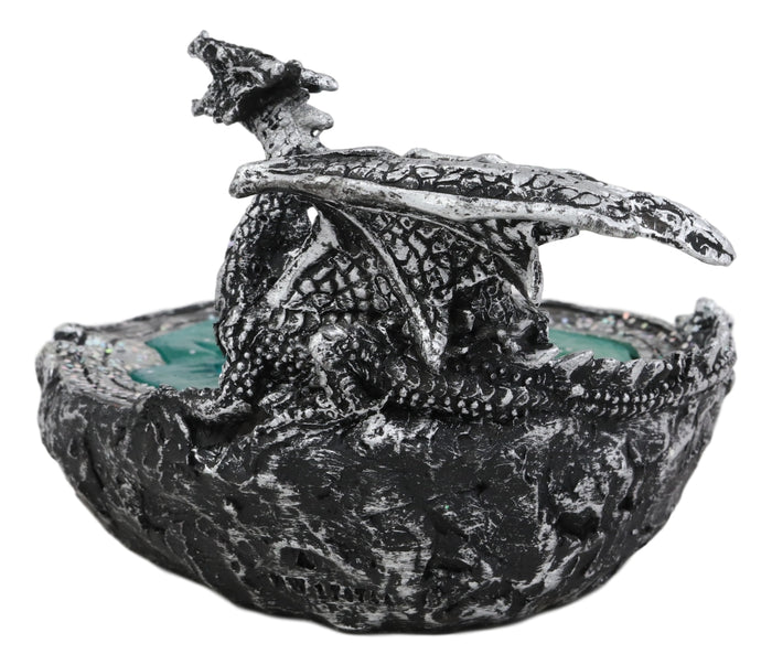 Ebros Gift Ebros Crouching Dragon By Turquoise Crystal Pool Quarry Cigarette Ashtray Statue Decor