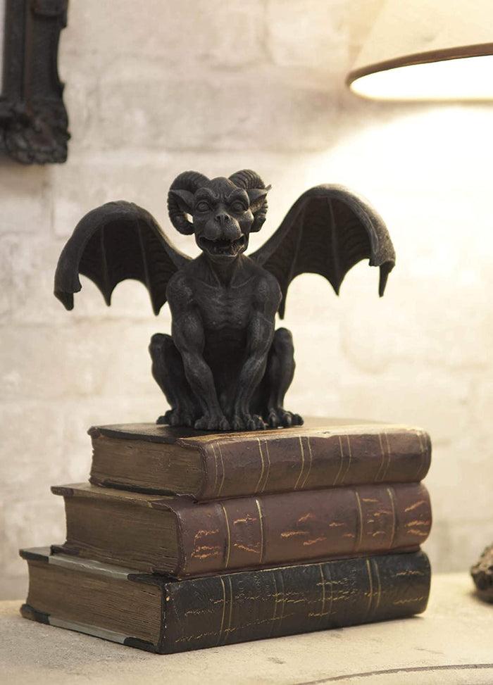 Ebros Gift Ebros Crouching Ram Horned Gargoyle Statue In Faux Stone Finish Resin 6.25" Tall