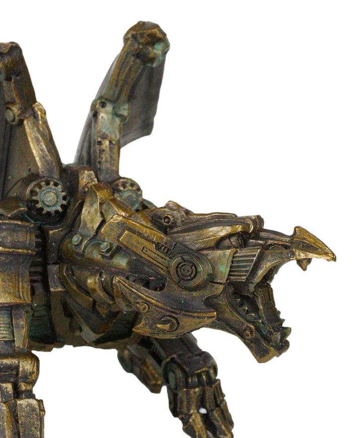 Ebros Gift Ebros Crouching Steampunk Robotic Dragon Statue 10"L Mechanical Cyborg Dragon Beast