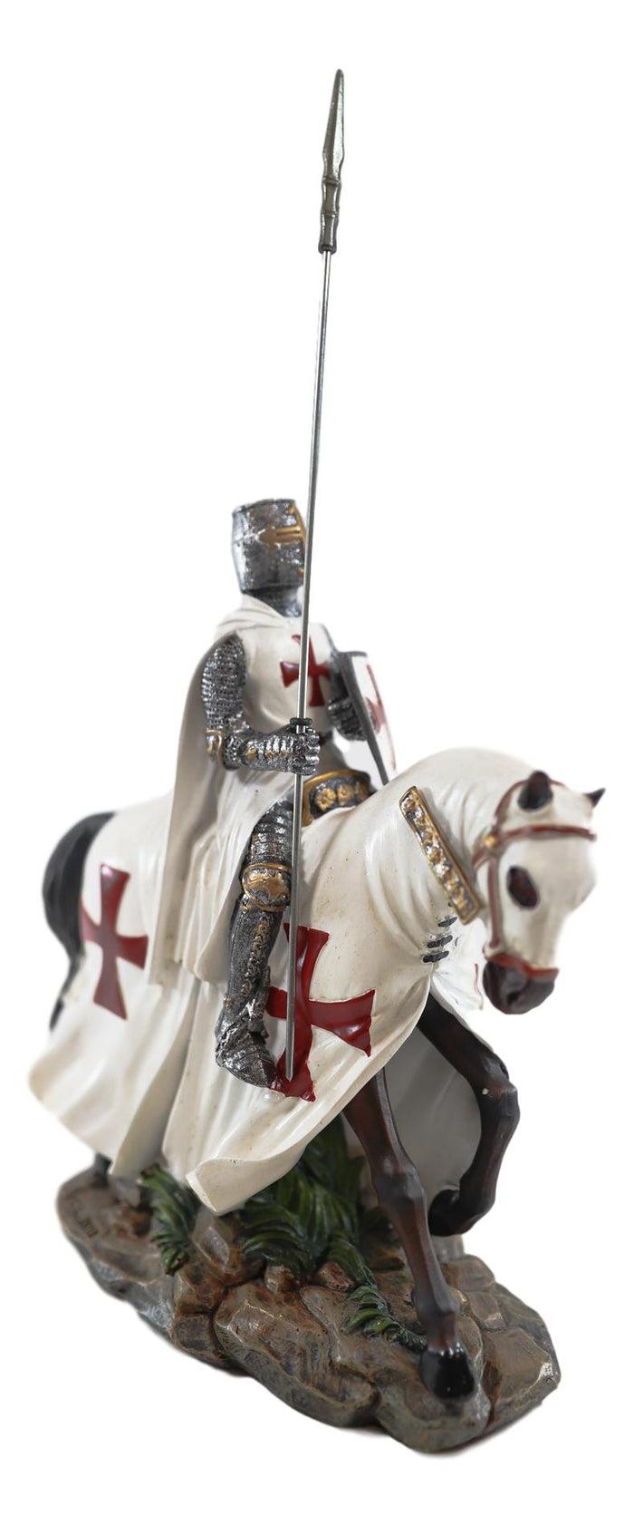 Ebros Gift Ebros Crusader English Knight On Heavy Cavalry Horse Statue Phalanx Spear Horse