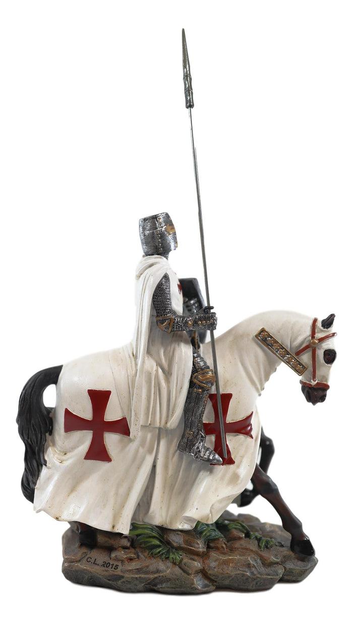 Ebros Gift Ebros Crusader English Knight On Heavy Cavalry Horse Statue Phalanx Spear Horse