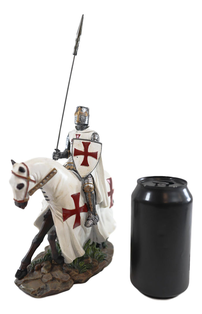 Ebros Gift Ebros Crusader English Knight On Heavy Cavalry Horse Statue Phalanx Spear Horse