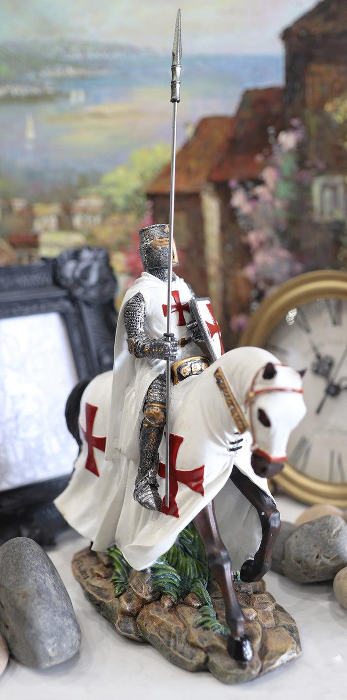 ebros gift Ebros Crusader English Knight On Heavy Cavalry Horse Statue Phalanx Spear Horse