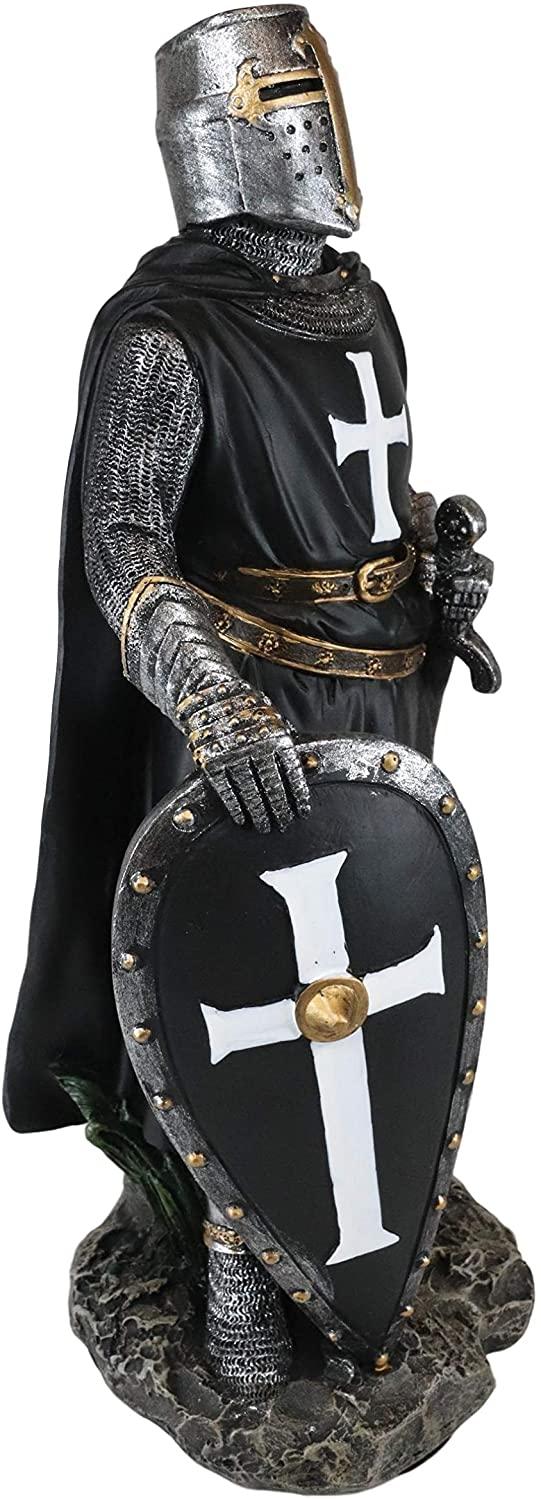 Ebros Gift Ebros Crusader Knight In Full Shield And Sword Armor Figurine 11.5 Inch Tall