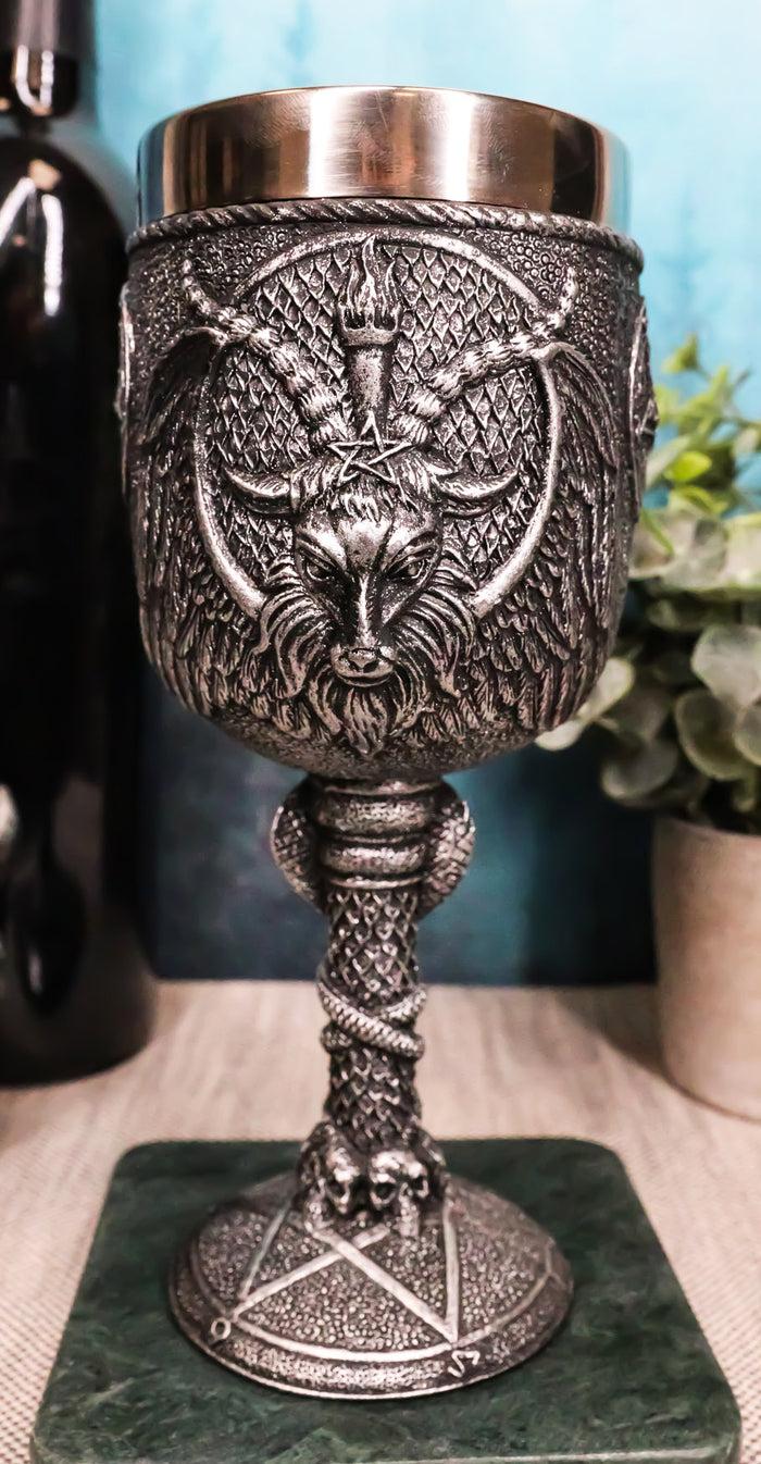 ebros gift Ebros Dark Baphomet Wine Goblet Drink Beverage Chalice Knights Of Templar