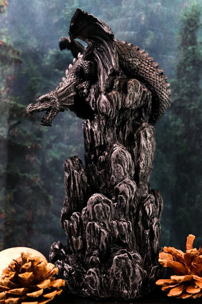 Ebros Gift Ebros Dark Rocky Mountain Chernos Dragon Backflow Incense Tower Burner Statue