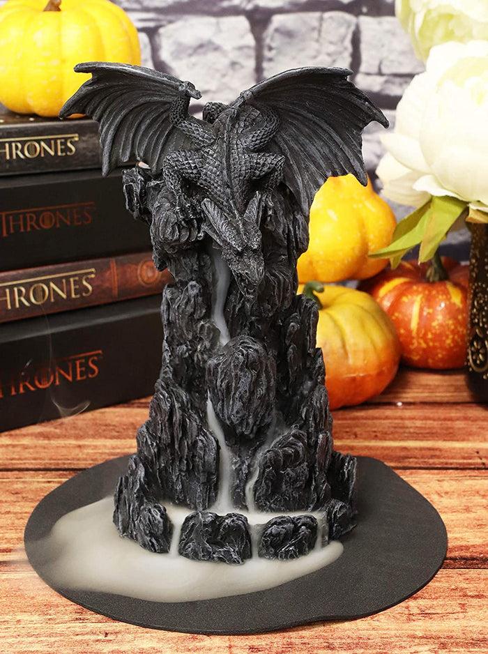 ebros gift Ebros Dark Rocky Mountain Chernos Dragon Backflow Incense Tower Burner Statue