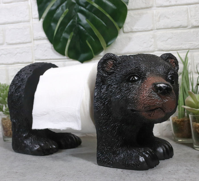 Ebros Gift Ebros Darling Black Bear Cub Toilet Paper Body Holder Hanging Or Standalone Figurine