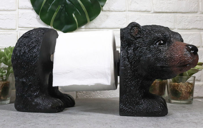 Ebros Gift Ebros Darling Black Bear Cub Toilet Paper Body Holder Hanging Or Standalone Figurine