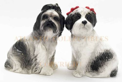 Ebros Gift Ebros Darling Shih Tzu Couple With Ribbons Attractives Magnetic Salt Pepper Shakers