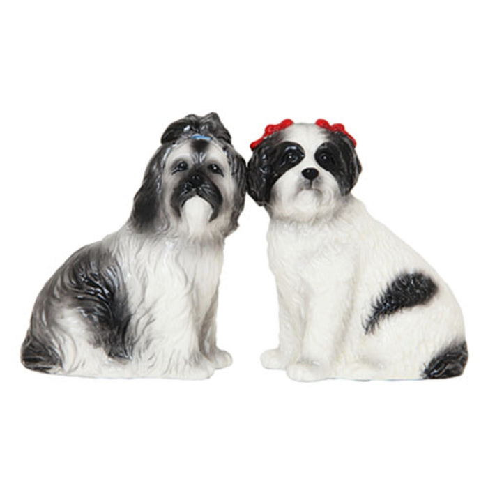ebros gift Ebros Darling Shih Tzu Couple With Ribbons Attractives Magnetic Salt Pepper Shakers