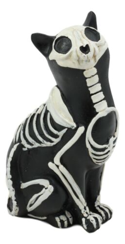 Ebros Gift Ebros Day Of The Dead Bone Skeleton Cat Statue Halloween X-Ray Decor Collectible Crazy For Cats Figurine (Male Cat)