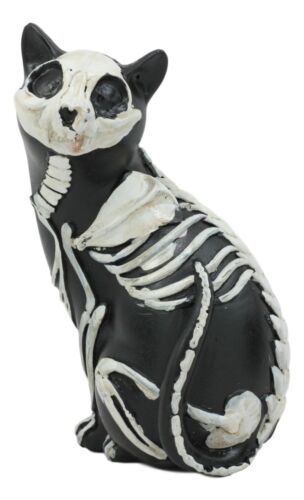ebros gift Ebros Day Of The Dead Bone Skeleton Male Cat Statue Halloween 3D X-Ray Decor Figurine