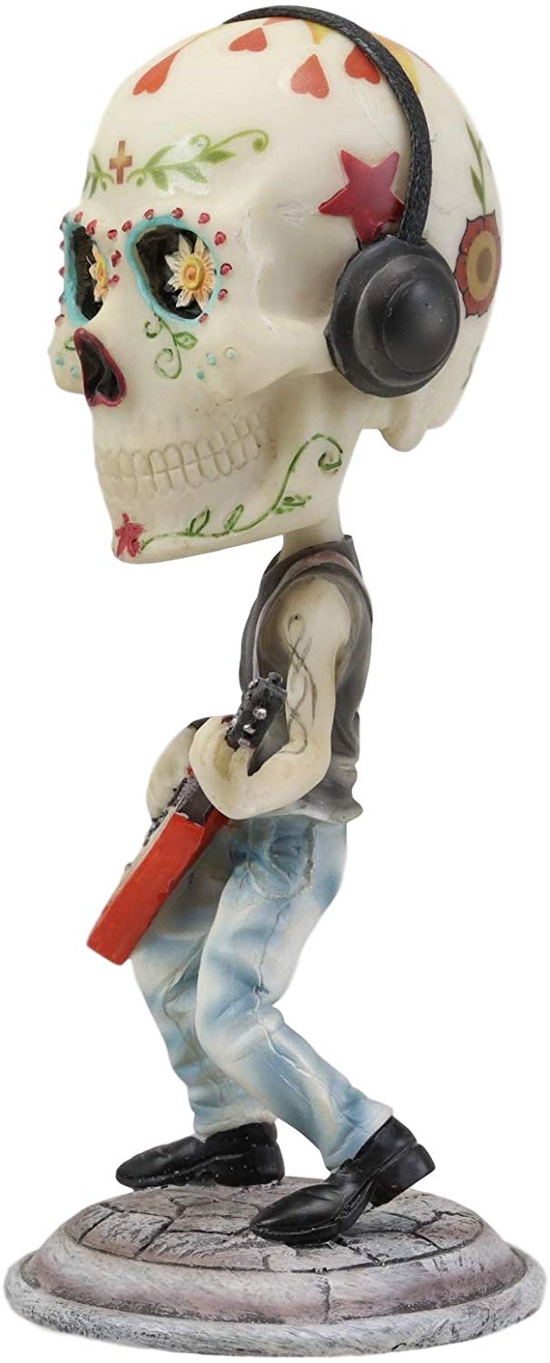 Ebros Gift Ebros Day Of The Dead Booblehead Collection The Lead Guitarist Sugar Skull Figurine